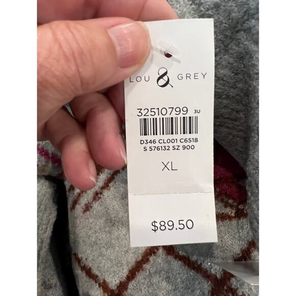 **NWT LOFT Lou & Grey Pebble Grey Heather Fair Isle Tunic Sweater - Picture 8 of 10